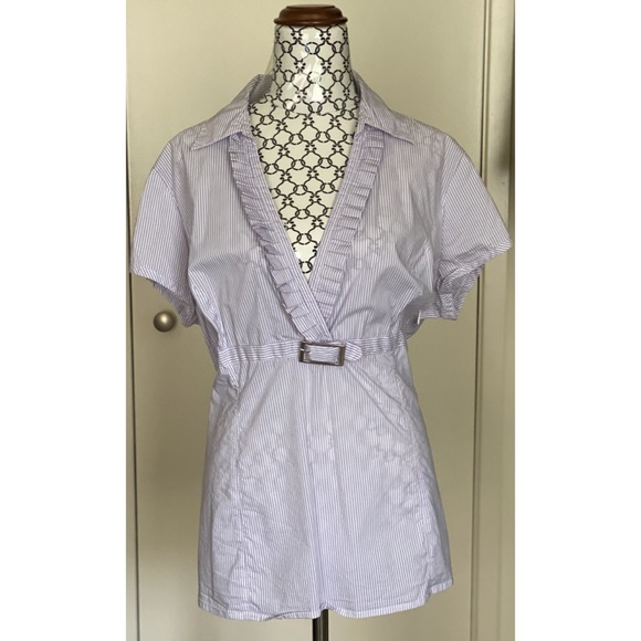 Target Violet & White Stripe Blouse. Size 18